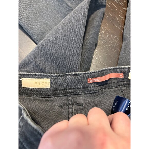 NEW Anthropologie Pilcro Demilune Cargo Bootcut Black Mid-Rise Denim Jeans 24 - Picture 11 of 16